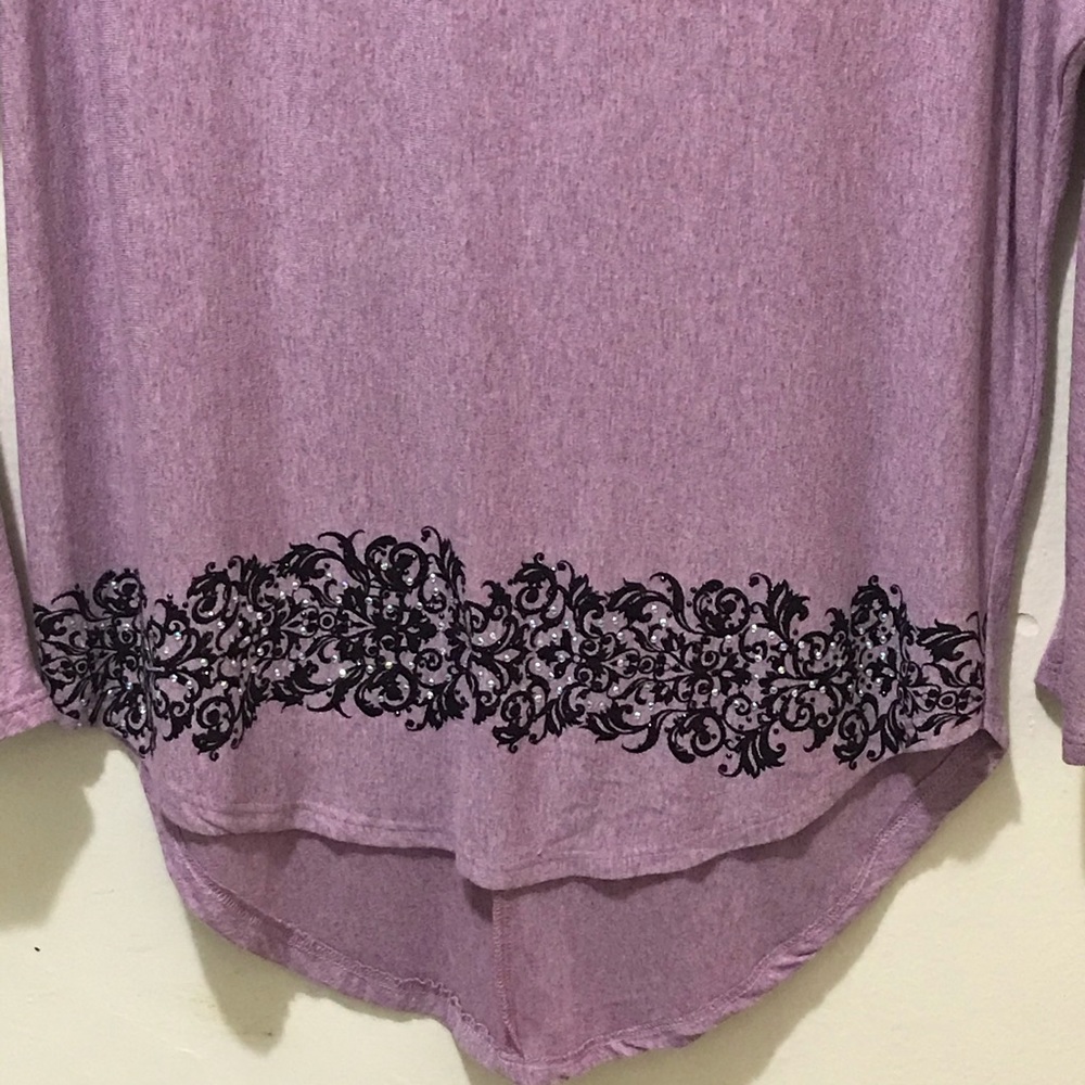 NWT Vocal Embellished Long Sleeve Lilac To… - Picture 2 of 8